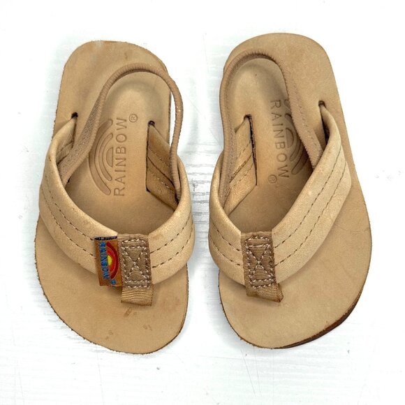 Rainbow Kids Premier Leather Back Strap Sandals Toddler Size 3-4 5 3/8" Brown - Picture 4 of 6